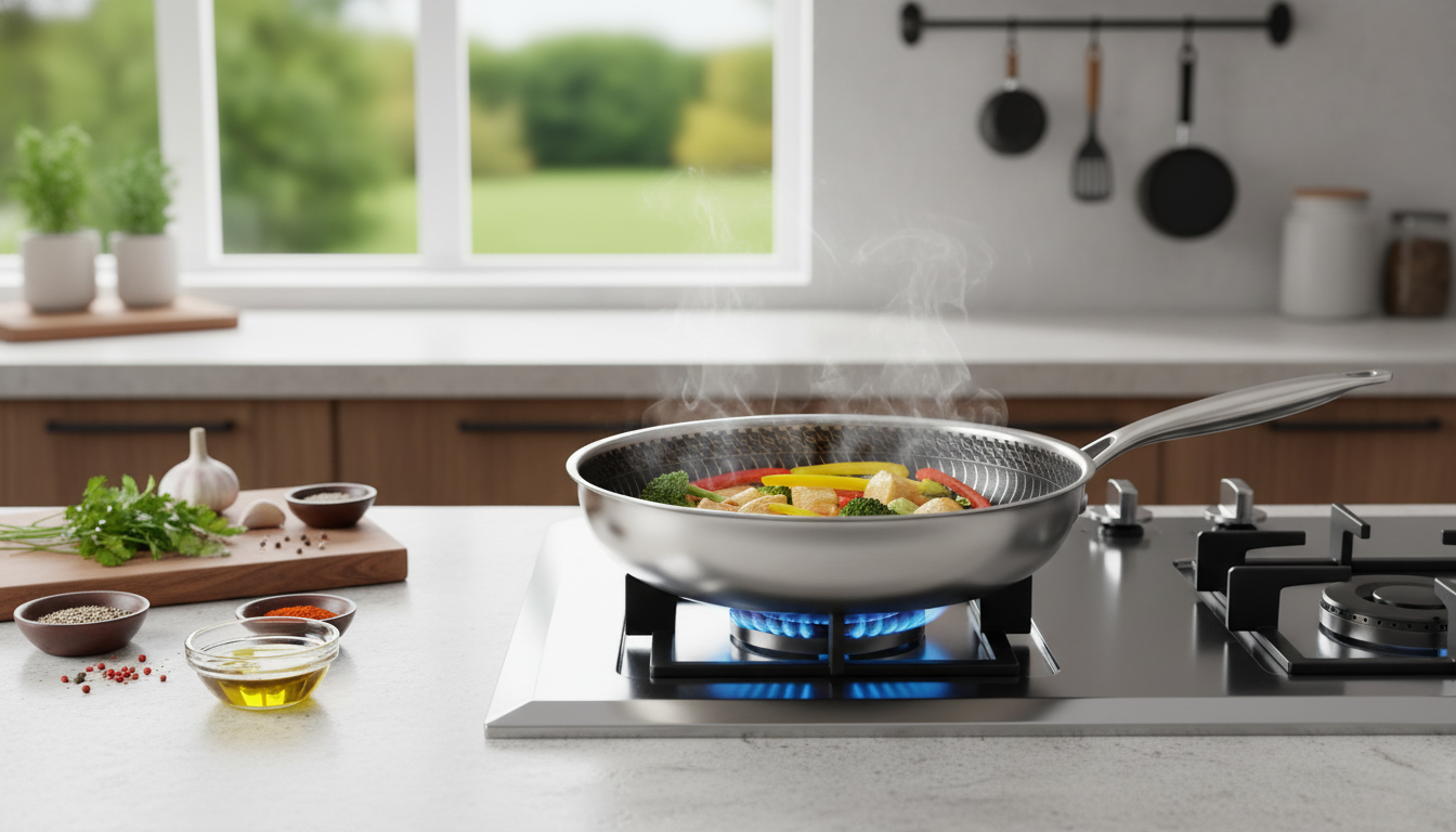 30cm Nonstick Stainless Pan: Gas & Induction Ready