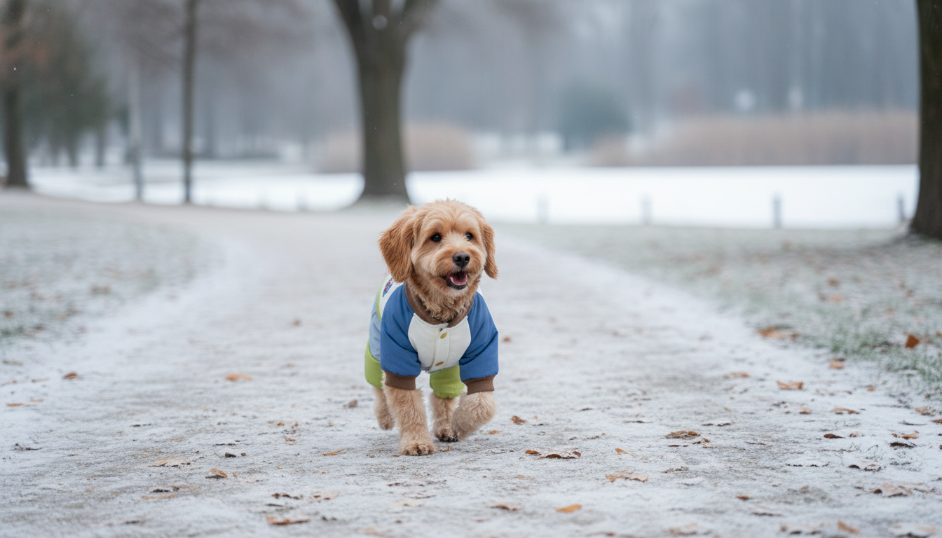 Color-Blocked Dog Parka Jumpsuit: Warm Winter Walks