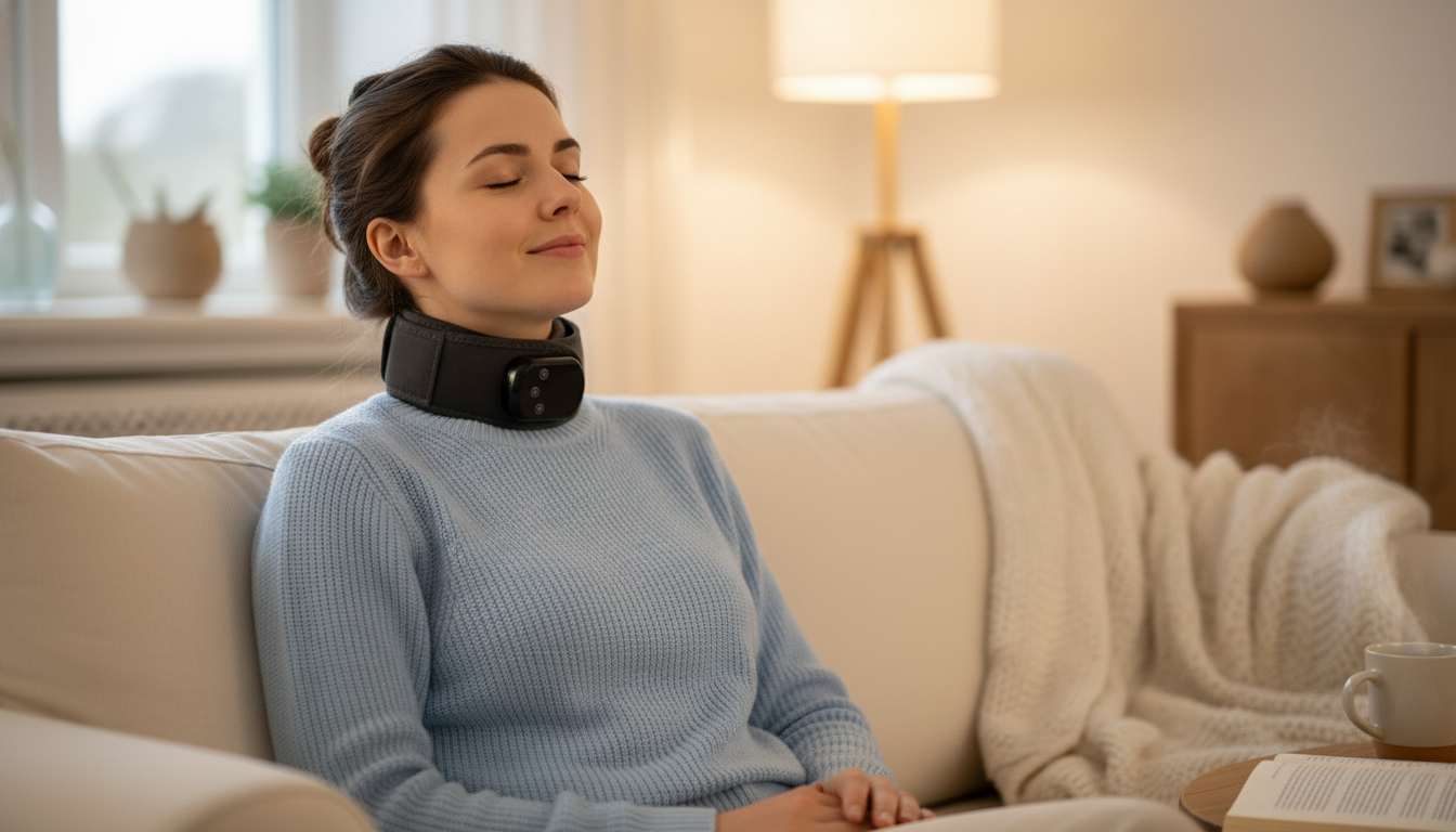 Heated Neck Massage Belt: Adjustable Heat + Vibration