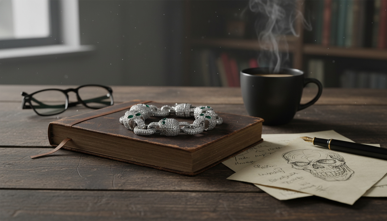 Iced Out Moissanite Skull Bracelet: Fire & Edge