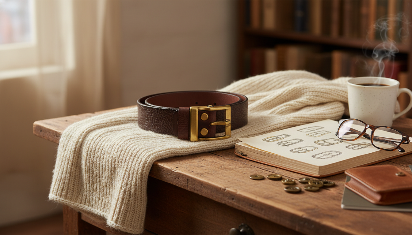1.5" Cowhide Belt for Men: Solid Brass Buckle Guide