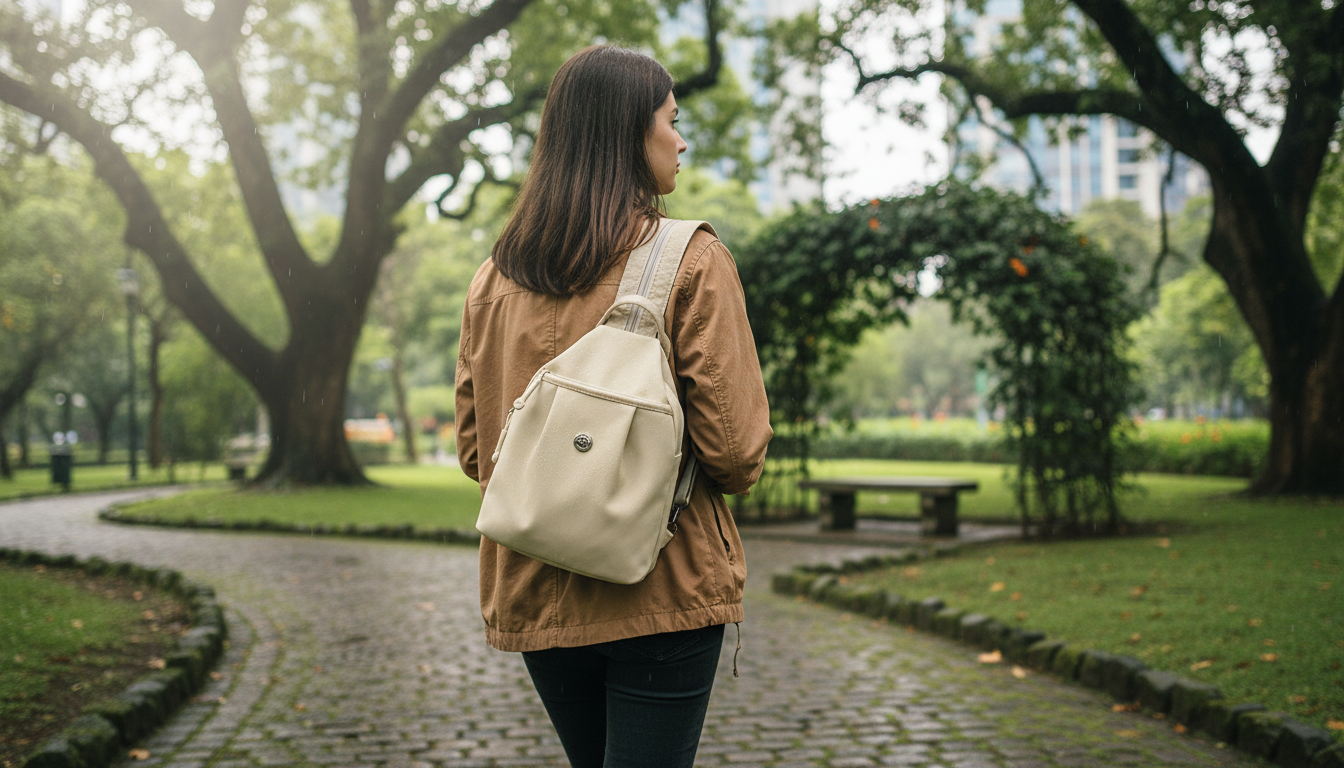 Waterproof Nylon Chest Crossbody Backpack for Women