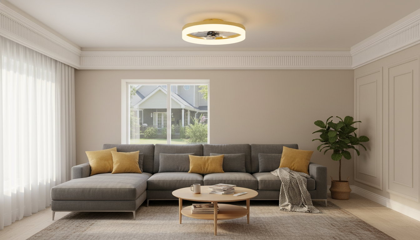 19.7in Low-Profile Bladeless Fan Light w/ Remote