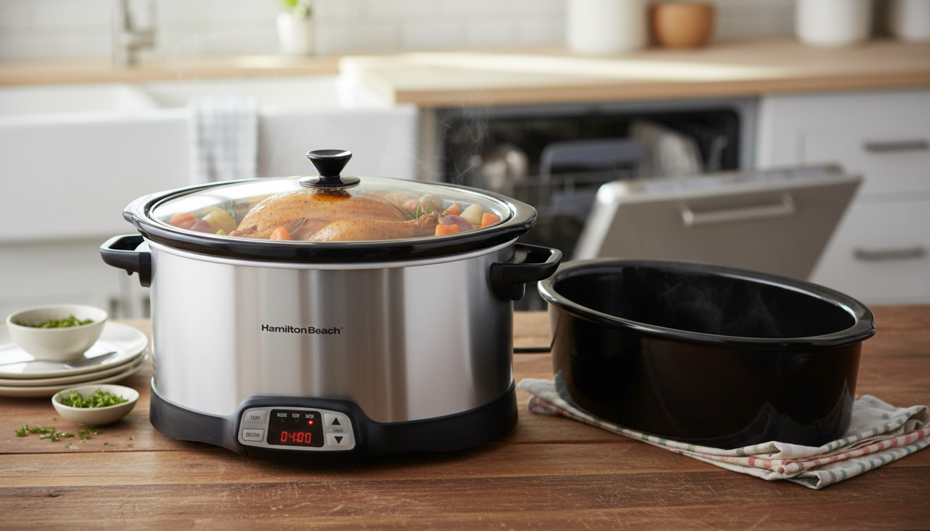 Countdown Timer Slow Cooker: Dishwasher-Safe Crock Guide