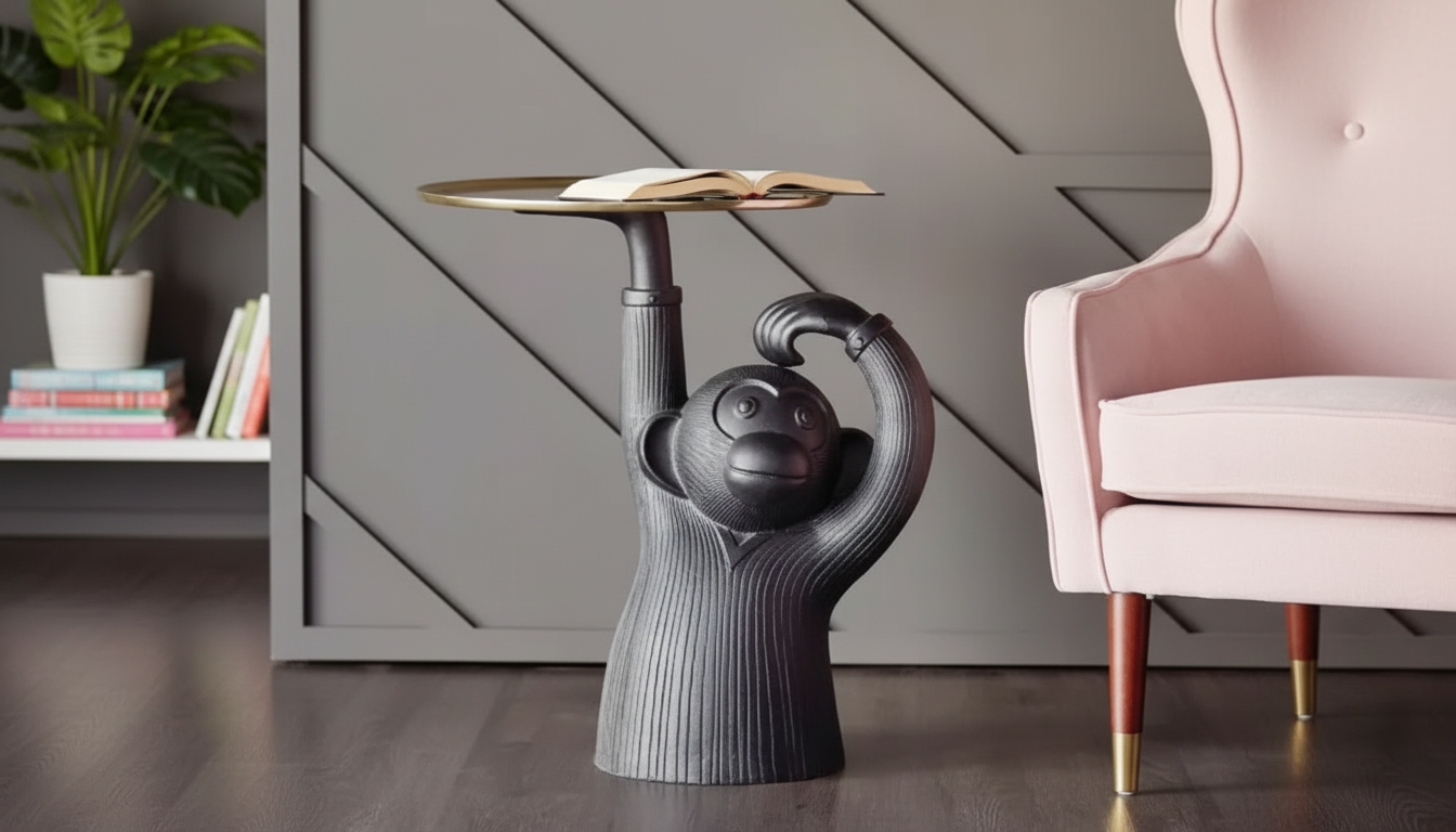 Modern Monkey Tray Sculpture for Luxe Coffee Tables