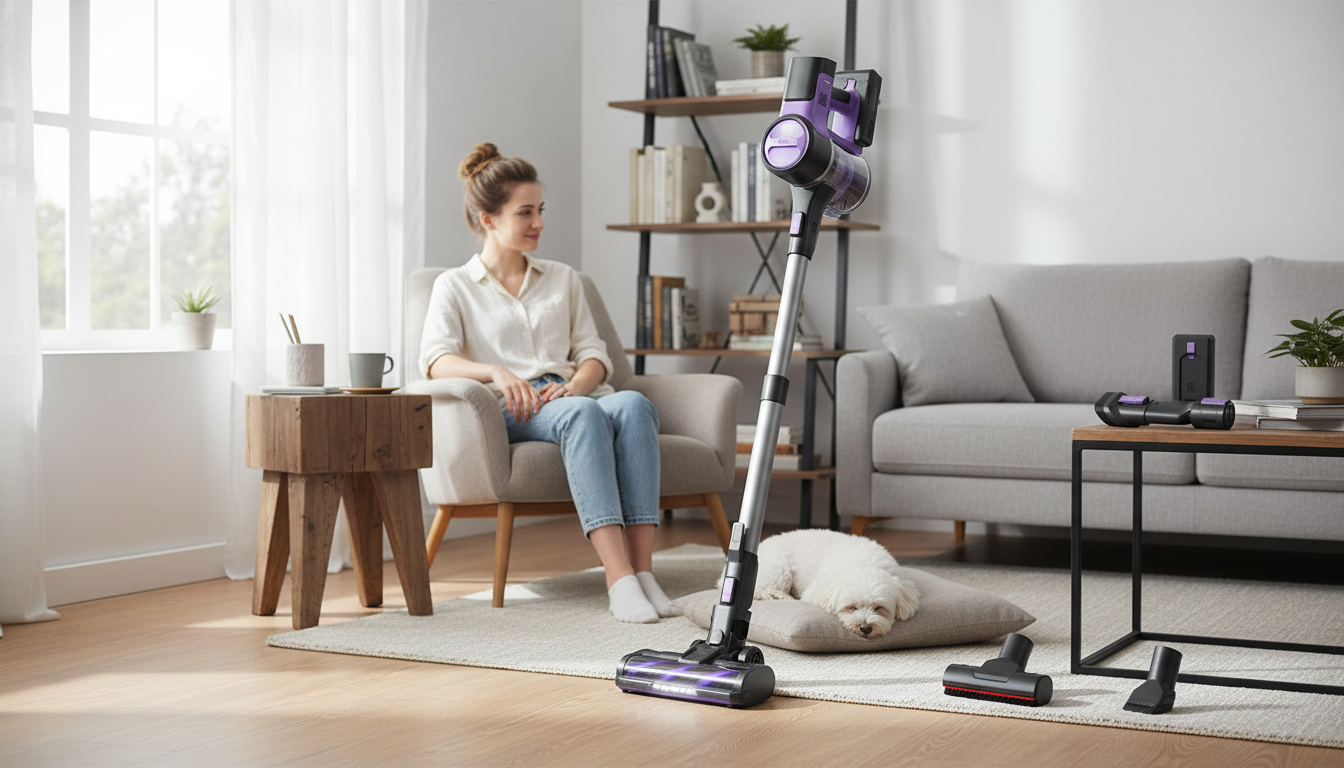 Ultra-Quiet 350W 6-in-1 Cordless Vacuum for Small Homes